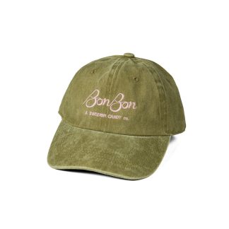 BonBon Dad Hat – Olive Denim and Pink